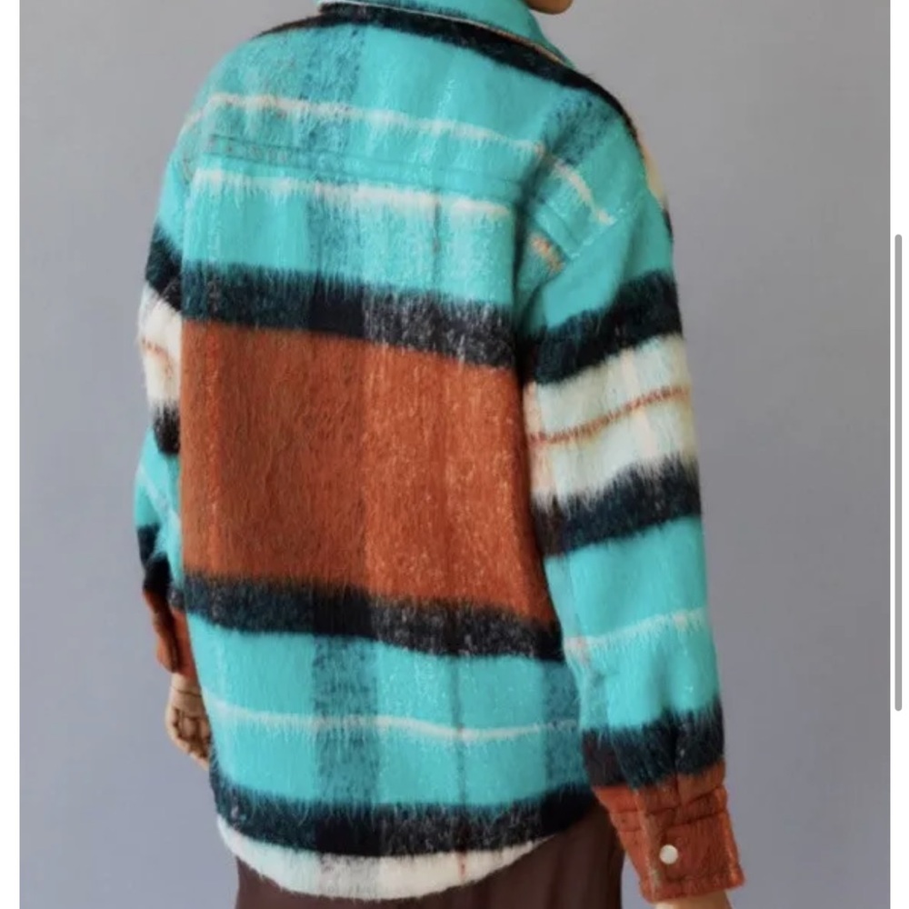 Urban Outfitters Brushed Plaid Oversized M or XS Jacket NWT - Picture 4 of 10